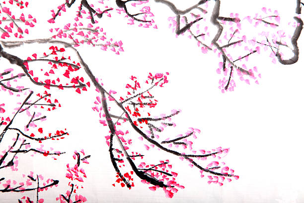 istock Chinese painting of flowers, plum blossom 493204177