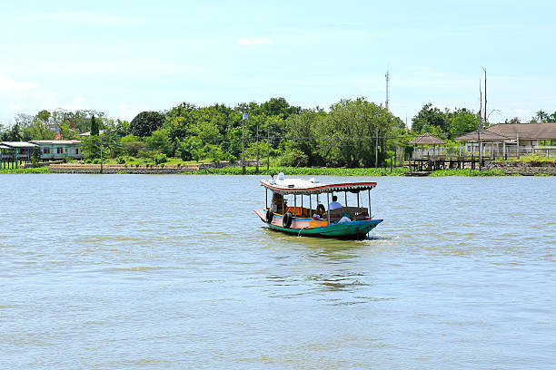 istock Boat on Chao Phraya river ,Nonthaburi ,Thailand. 493204661