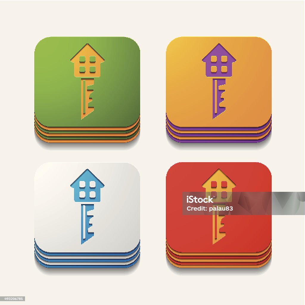 Computer Key Square Square Button Key Stock Illustration - Download Image Now - Computer ...