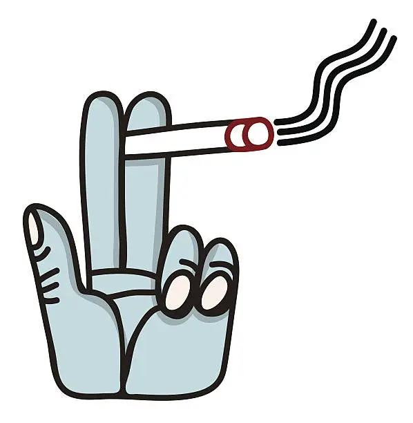 Vector illustration of Smoker hand