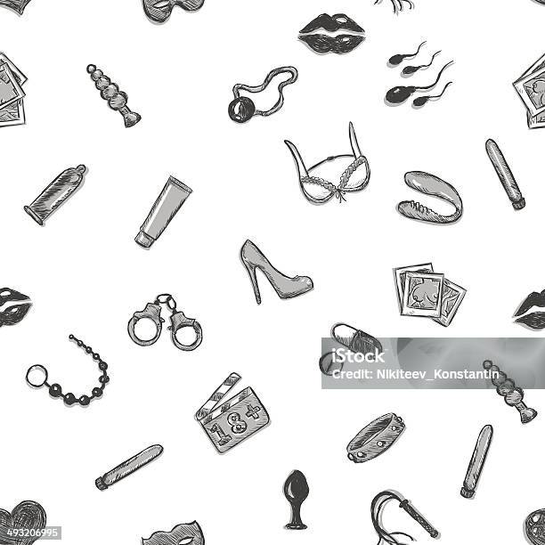 Vector Seamless Sex Shop Pattern Stock Illustration - Download Image Now - Abstract, Adults Only, Affectionate