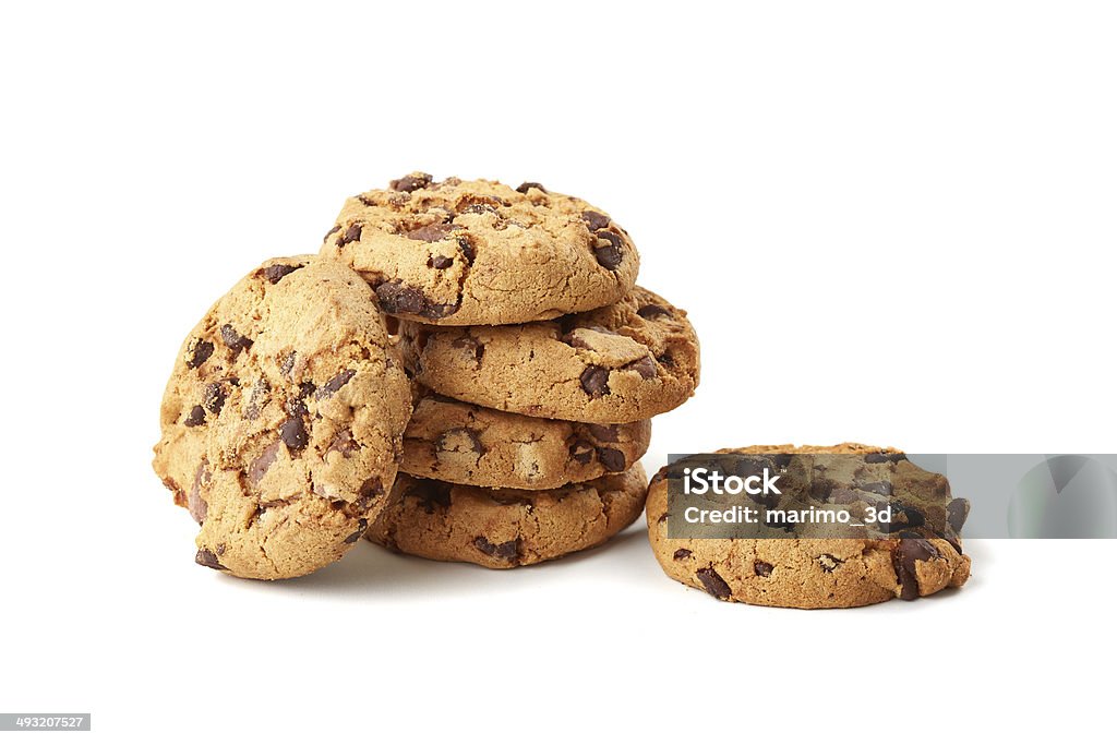 chocolate cookies on white fresh chocolate bisquit cookies on white background Baked Stock Photo