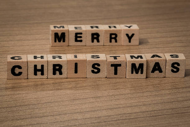 istock Merry Christmas in wooden cubes 493208968