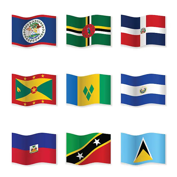 Vector illustration of Waving flags of different countries 10.