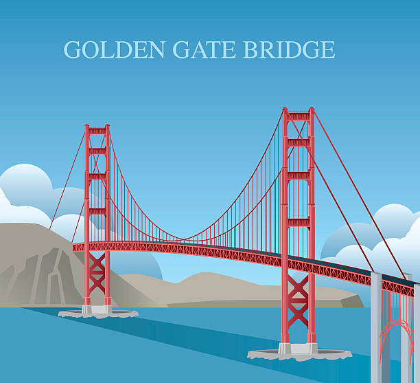 골든 게이트 bridge - golden gate bridge illustrations stock illustrations