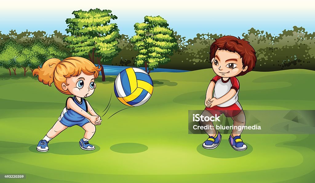 Abrasivo Dolor Desobediencia Ilustración de Niña Y Niño Jugando Voleibol y más Vectores Libres de  Derechos de Adulto - Adulto, Aire libre, Deporte - iStock