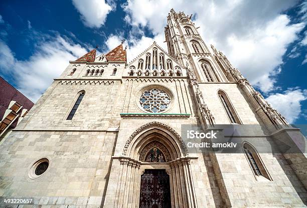 Facade Of Matthias Church Stock Photo - Download Image Now - Adulation, Ancient, Architectural Feature