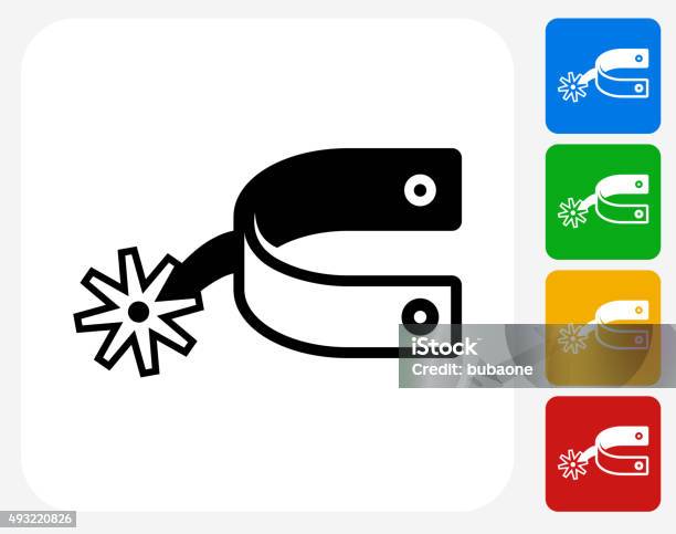 Cowboy Accessory Icon Flat Graphic Design Stock Illustration - Download Image Now - Spur, Cowboy, Icon Symbol