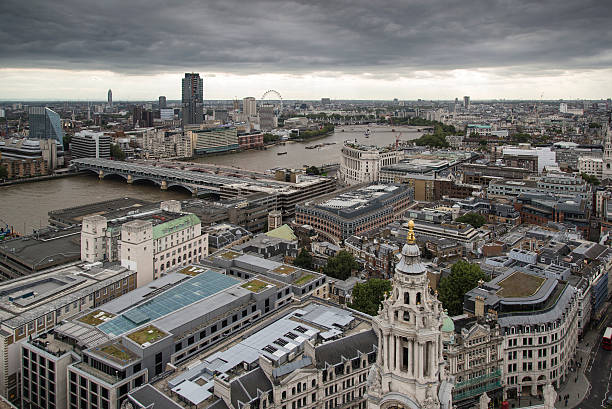 istock London city aerial view over skyline with dramatic sky 493221116