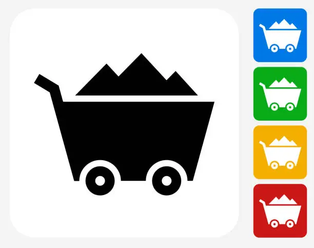 Vector illustration of Mine Cart Icon Flat Graphic Design