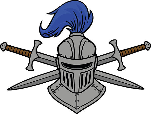 Knight Helmet And Crossed Swords Stock Illustration - Download Image Now -  Knight - Person, Work Helmet, Crossing - iStock