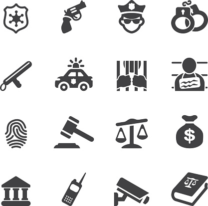 Law and Justice Silhouette icons
