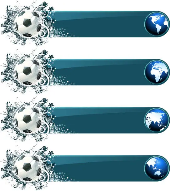 Vector illustration of ornate soccer ball banner