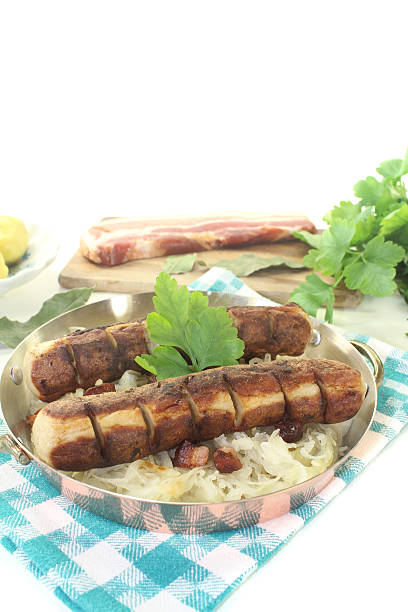istock Brawurst with Sauerkraut and potatoes 493222313