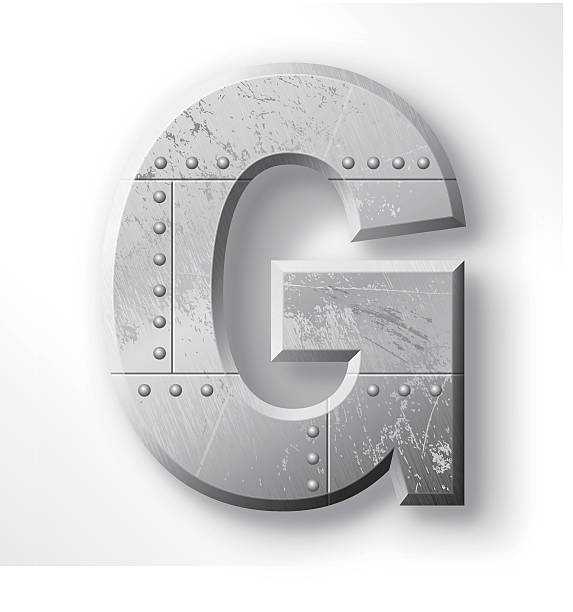 금속 알파벳 g - alphabet white background letter g three dimensional shape stock illustrations