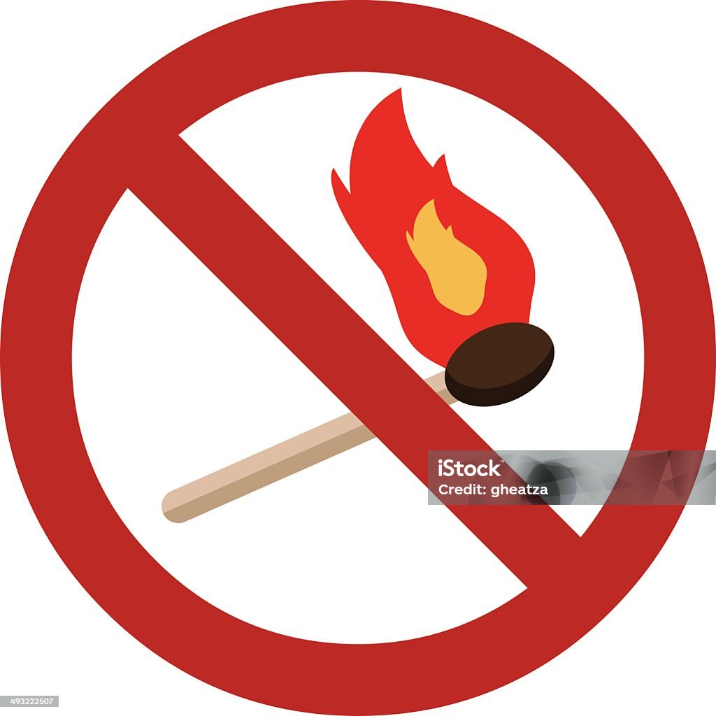 No Fire Rising Vector Sign No Fire Stock Illustration - Download Image Now - Advice ...