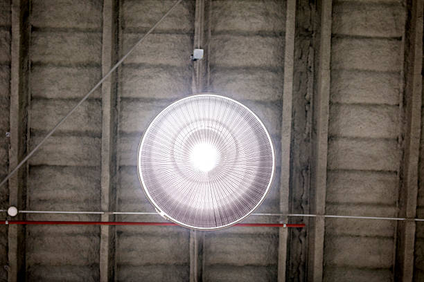 large lamp hanging on the ceiling stock photo