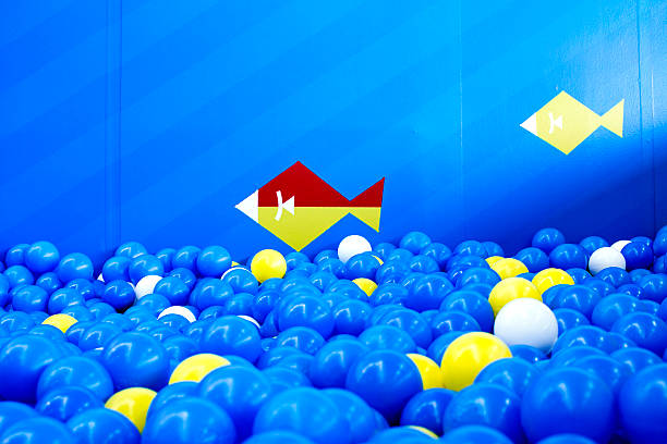 playroom full of balls stock photo