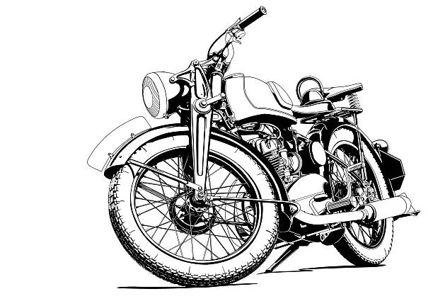 Vector illustration of motorcycle old illustration