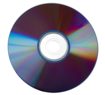 close up of  compact disc on white background with clipping path