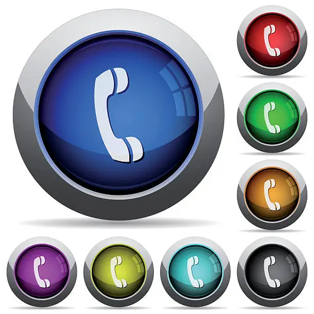 Vector illustration of Cal button set