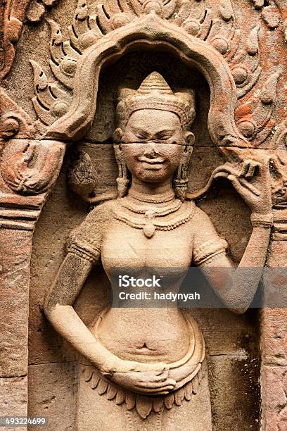 Sculpture Of Apsara Dancer At Angkor Wat Stock Photo - Download Image Now - Adults Only, Ancient Civilization, Angkor