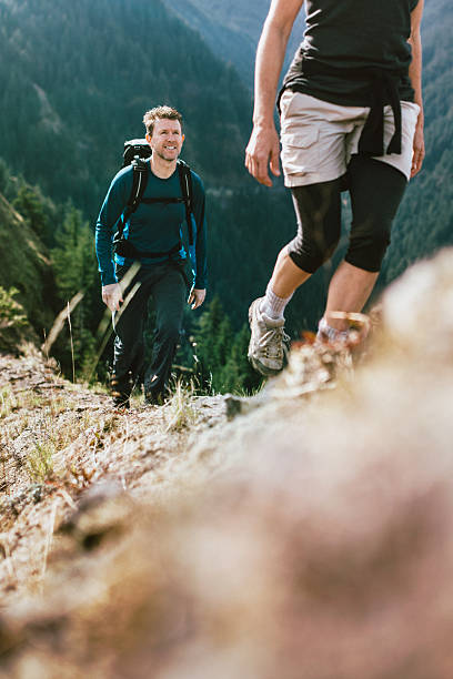 istock Fit Mature Adults on Mountain Hike 493236166