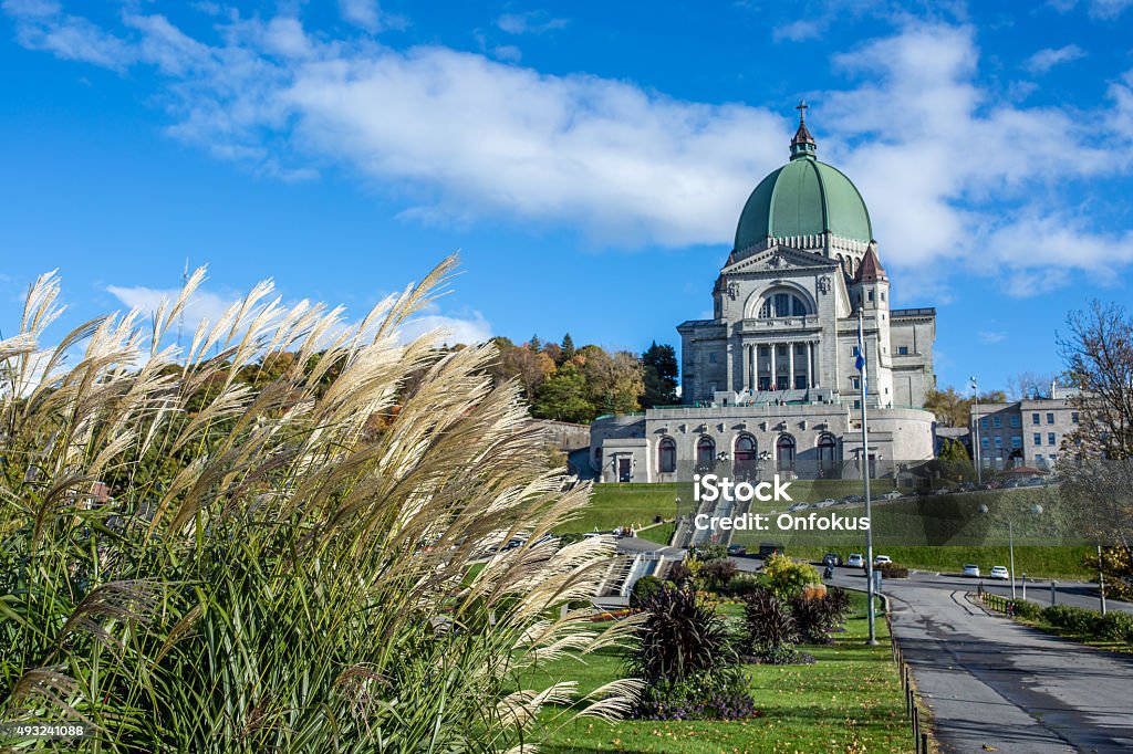 Saint Joseph's Oratory in Autumn, Montreal, Quebec DSLR picture of the St Joseph Oratory in Autumn, Montreal, Quebec. It is a beautiful fall day. The Saint Joseph's Oratory is a Roman Catholic minor basilica and national shrine on Westmount Summit in Montreal, Quebec. It is Canada's largest church. 2015 Stock Photo