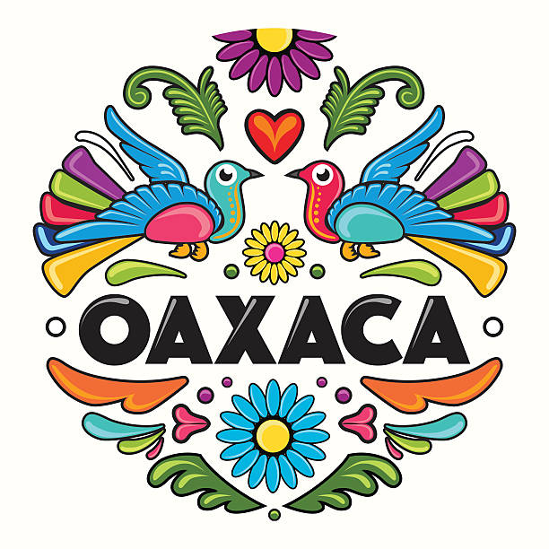 oaxaca die "amate circle print-grafik - holiday vacations party mirrored pattern stock-grafiken, -clipart, -cartoons und -symbole