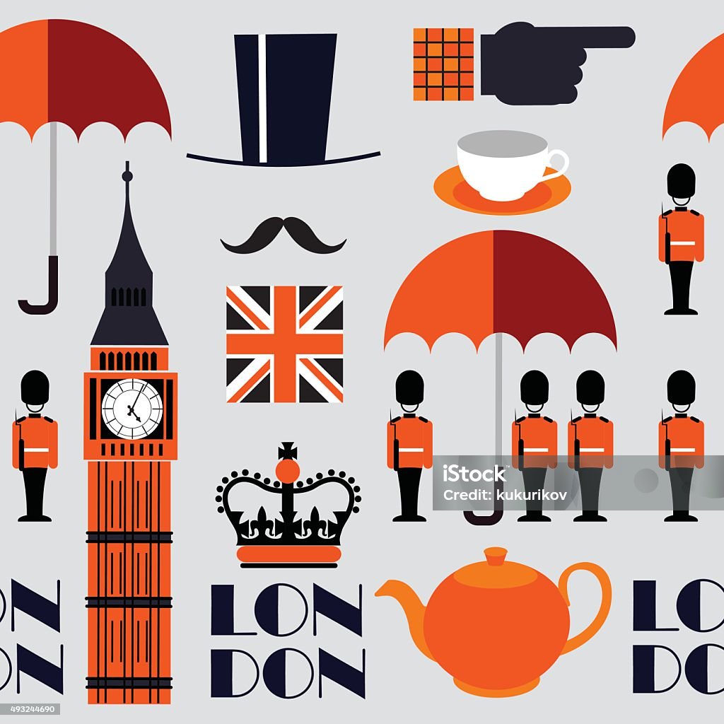 Britis Pattern Retro British Vector Seamless Pattern Stock Illustration - Download ...