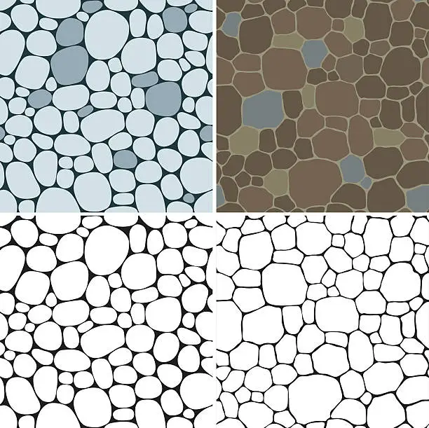 Vector illustration of Stones seamless patterns