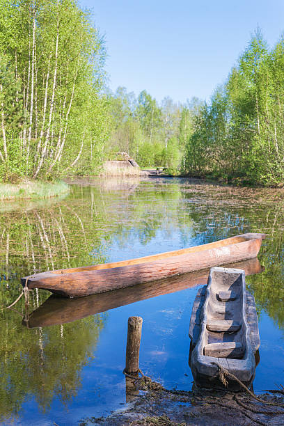 dougout canoas - logboat fotografías e imágenes de stock