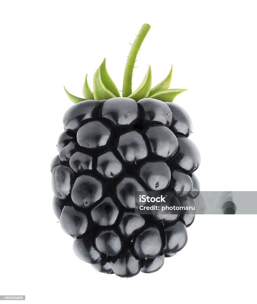 One blackberry isolated on white More blackberries: Blackberry - Fruit Stock Photo