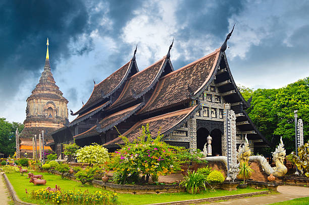 istock Thai Lanna Monastery at Wat Lok Moli Chiang Mai, Thailand 493245908