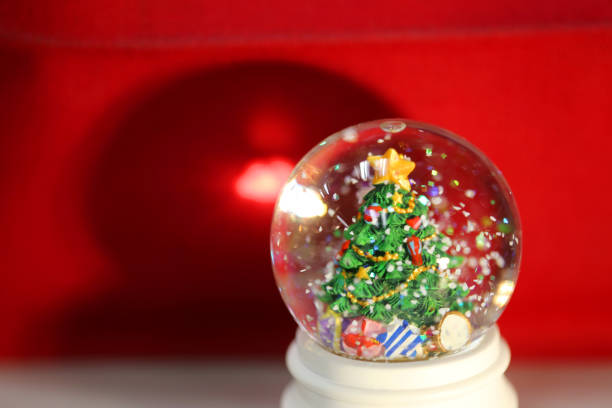 istock Merry christmas glass ball and red background 493247018