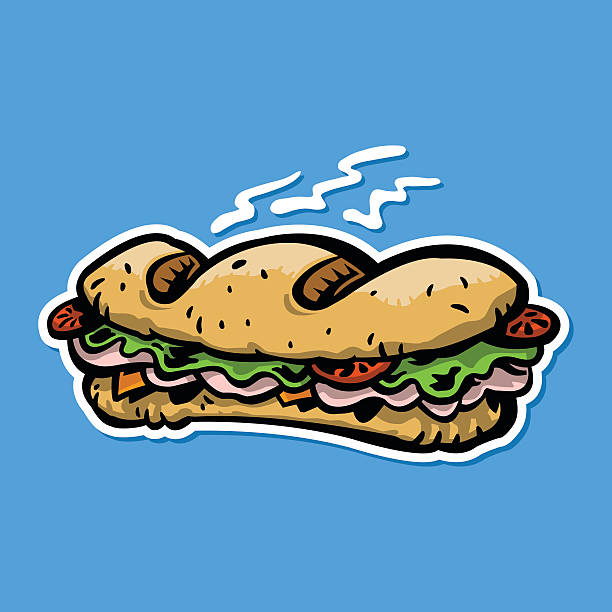 ilustrações de stock, clip art, desenhos animados e ícones de sanduíche, sub - cold sandwich illustrations