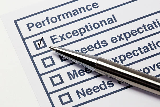 Performance evaluation stock photo