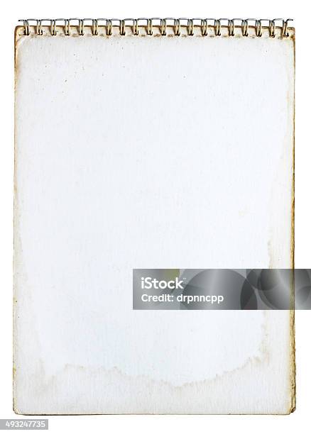Old Opened Notebook Stock Photo - Download Image Now - Sketch Pad, Spiral Notebook, Old