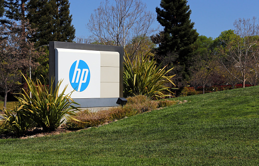Palo Alto, CA, USA – March 18, 2014: The HP World Headquarters located in Palo Alto. Hewlett-Packard is an American multinational information technology corporation and computer hardware manufacturer.