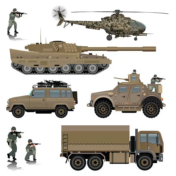 Vector illustration of Military transportation