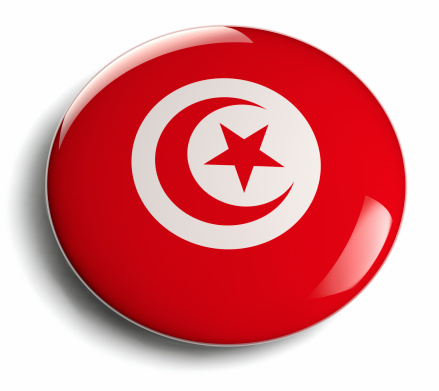 Tunisia flag design round badge.