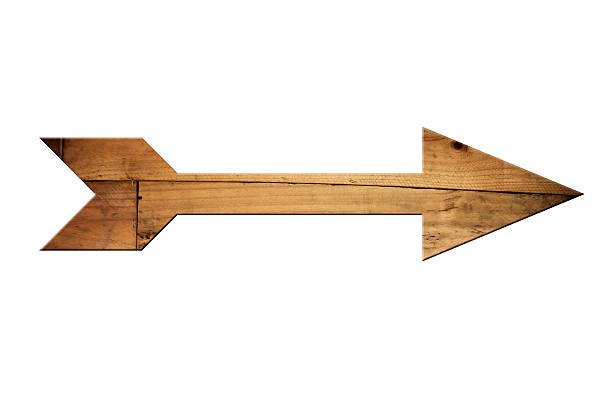 istock Directional arrow made of old wood surface. 493250467