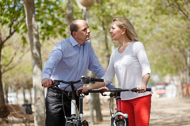 istock Mature couple with bicycles 493251103