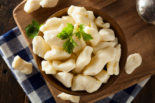 White Dairy Cheese Curds in a Bowl
