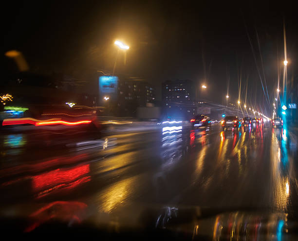 istock Rainy evening in the city.Selective focus.Background. 493269326