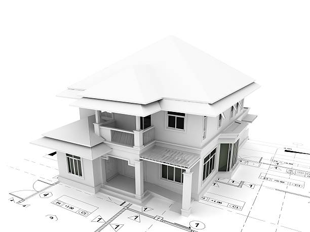 istock 3d render of house on plan 493270586