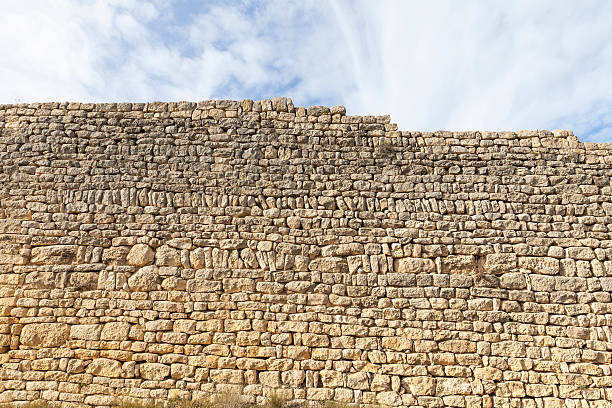 Old stone wall in the Provence area close to Lurs and the monastery Ganagobie