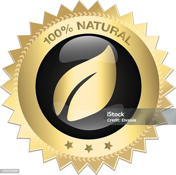 100 Natural Guaranteed Seal Stock Illustration - Download Image Now - 100 Percent, 2015, Award