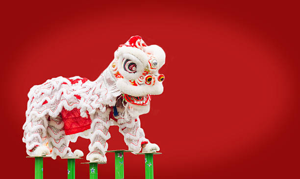 istock Chinese lion costume dance 493276936