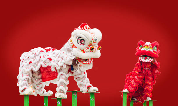 istock Chinese lion costume dance 493277110